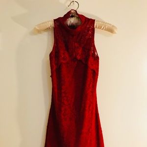 Sexy Red Lace Party Dress